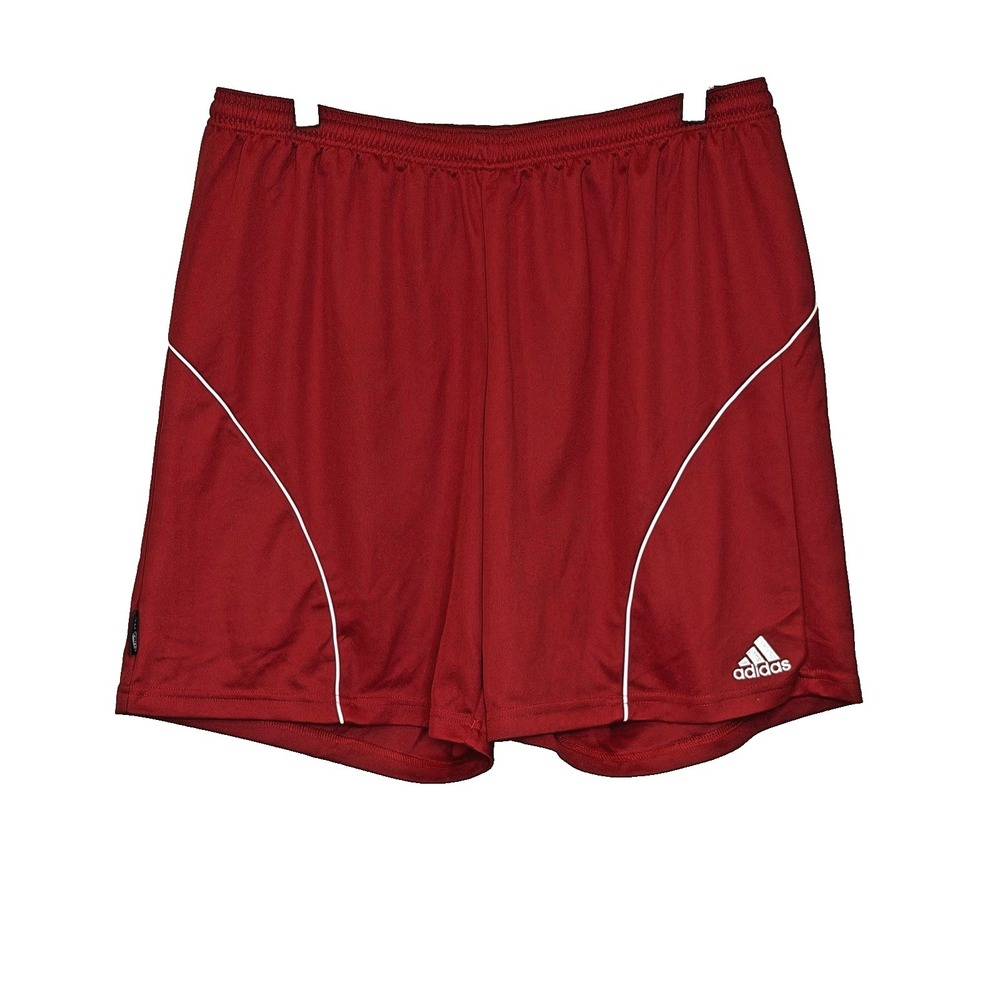 Adidas Climalite Athletic Shorts Mens Sz XL Red Elastic Drawstring Waist Workout
